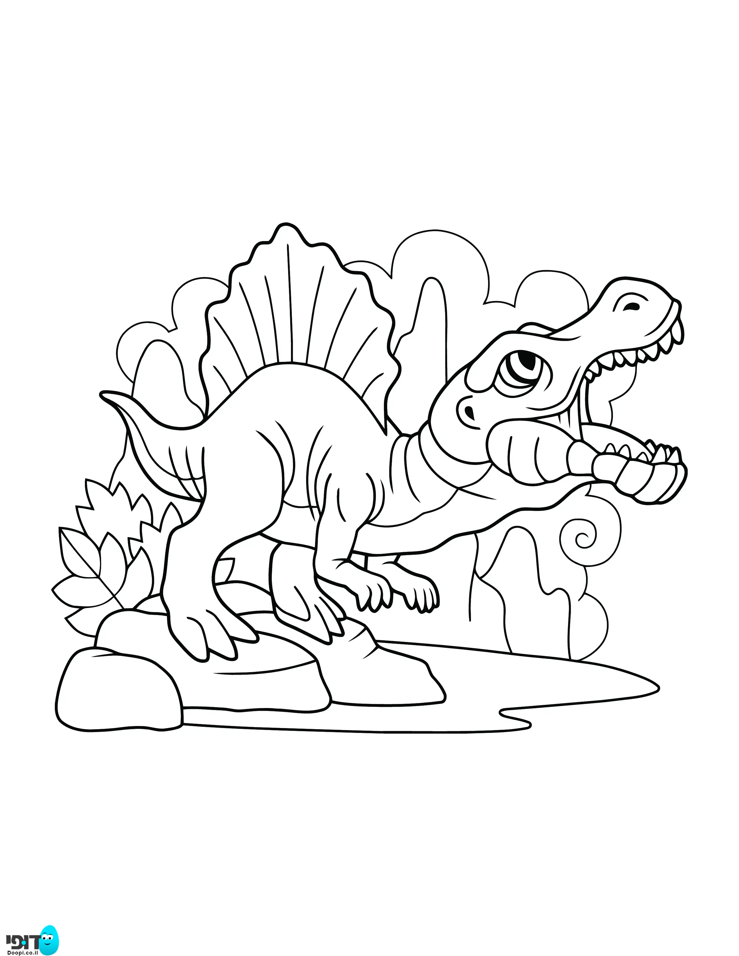 דף צביעה דינוזאור טורף