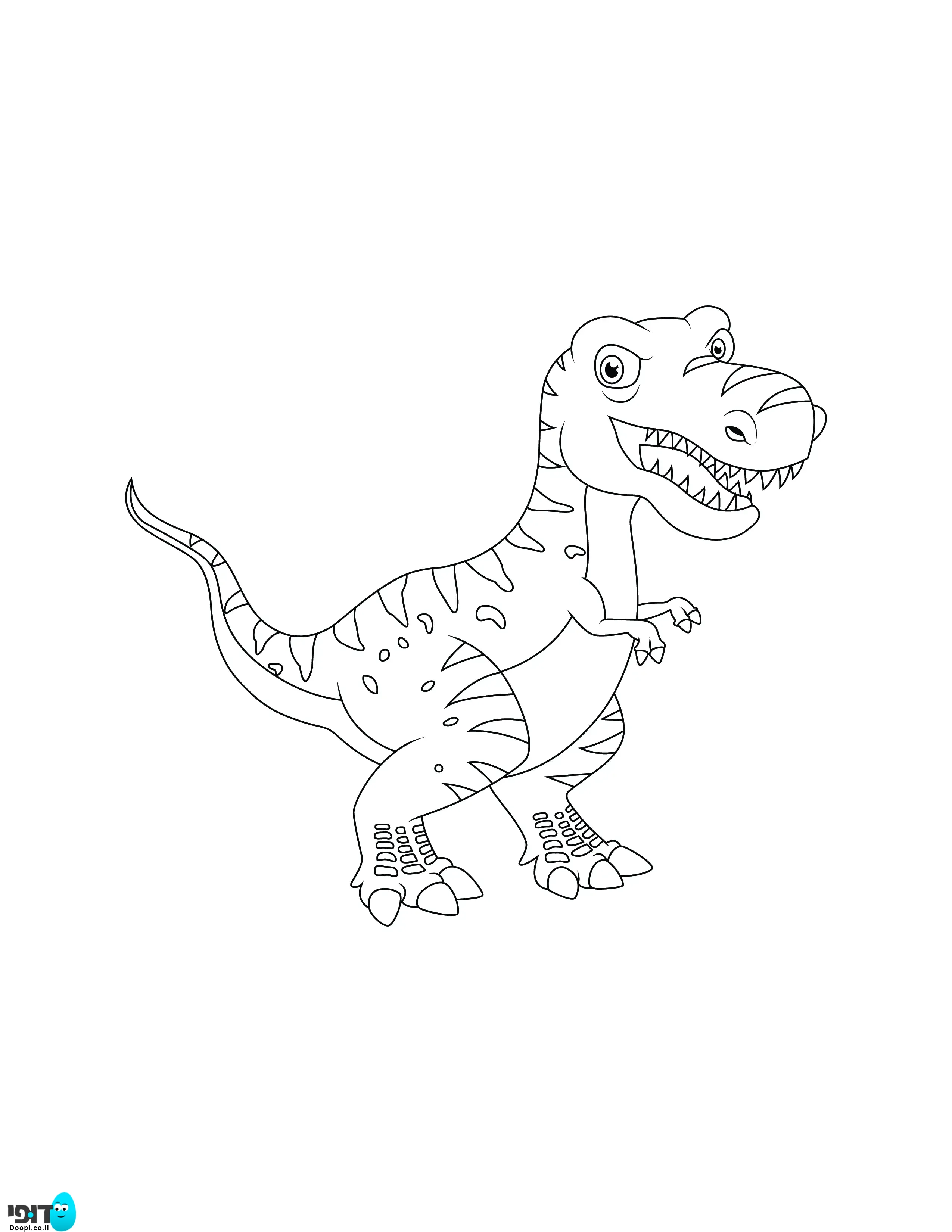 דף צביעה דינוזאור טי רקס גדול