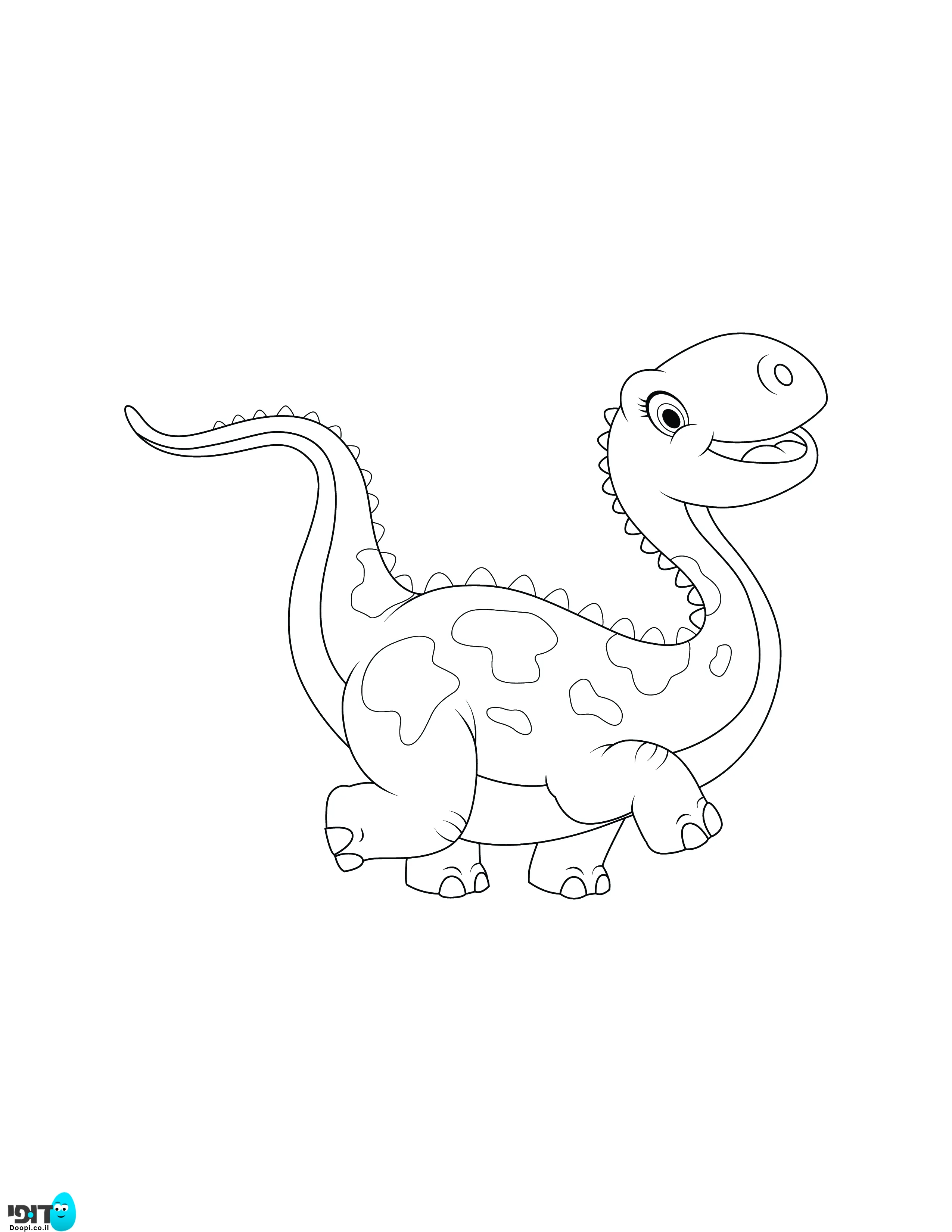 דף צביעה דינוזאור שמח