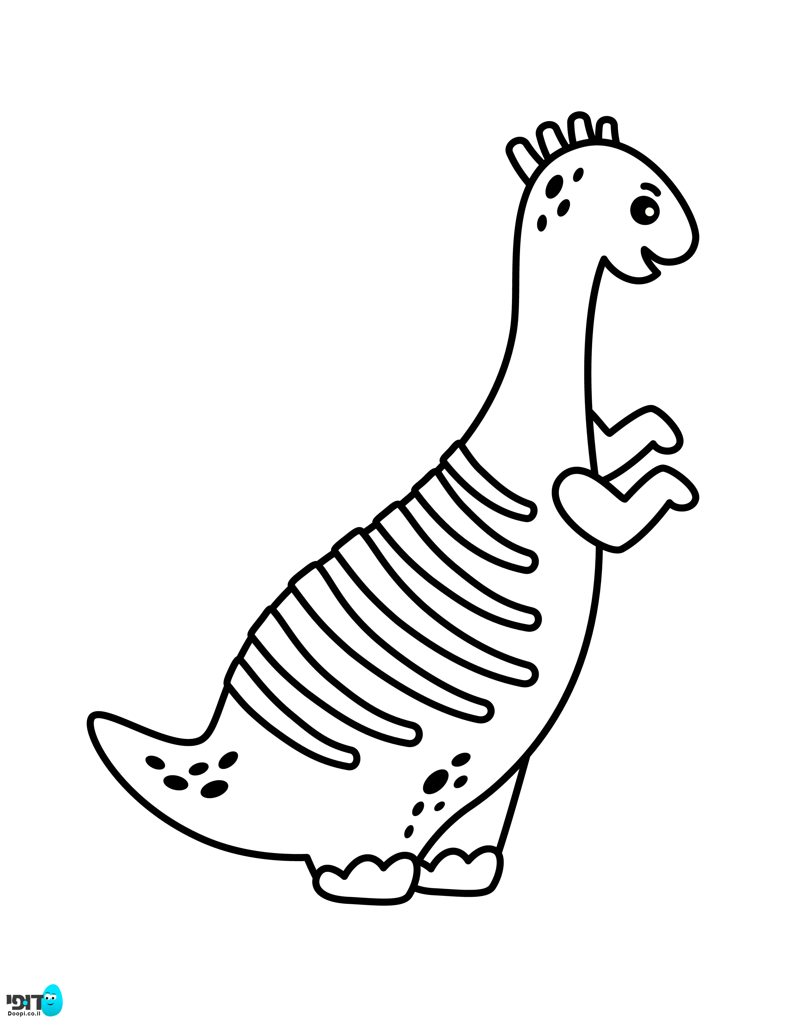 דף צביעה דינוזאור מיוחד וחמוד