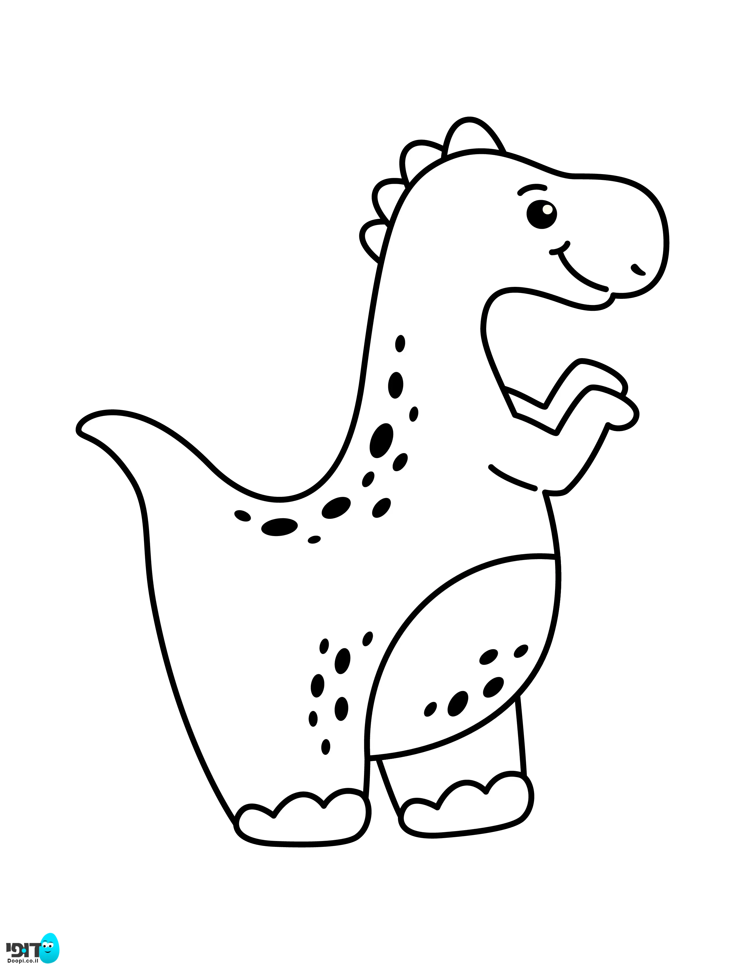 דף צביעה דינוזאור טי רקס חמוד