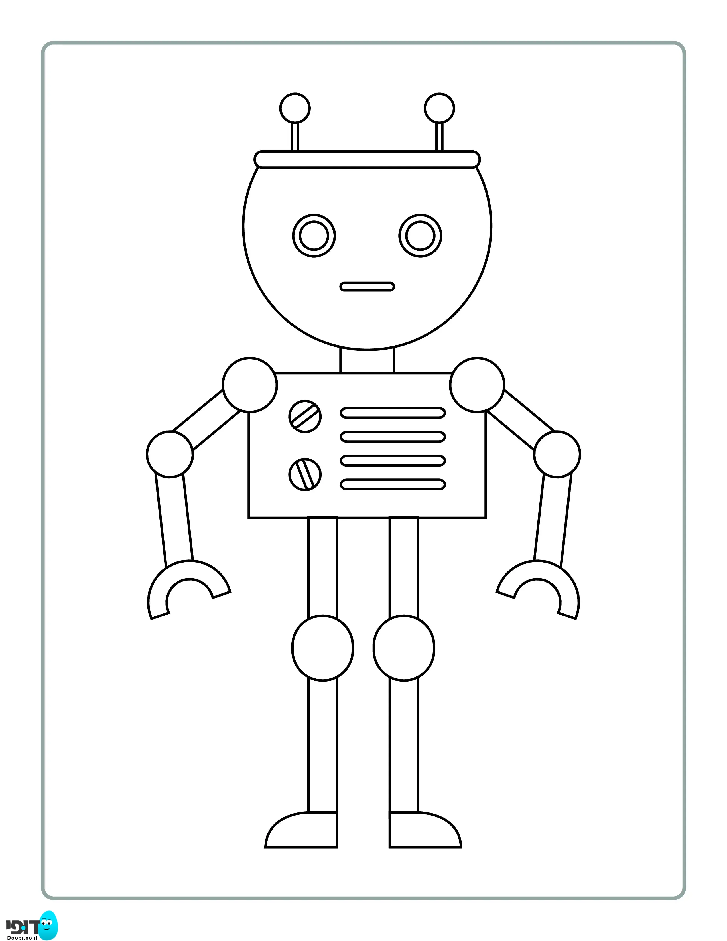 דף צביעה רובוט חצי איש