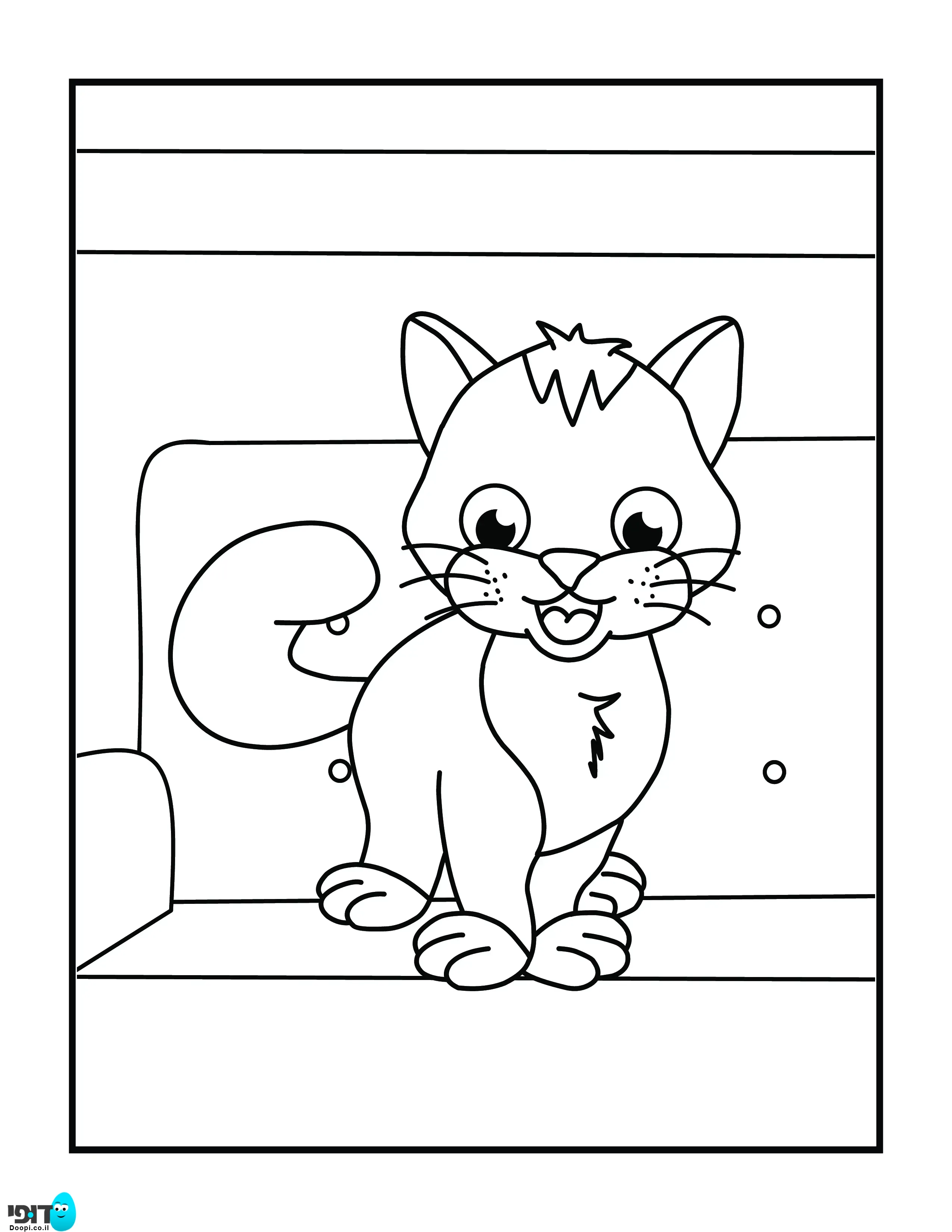 דף צביעה חתול קטנטן