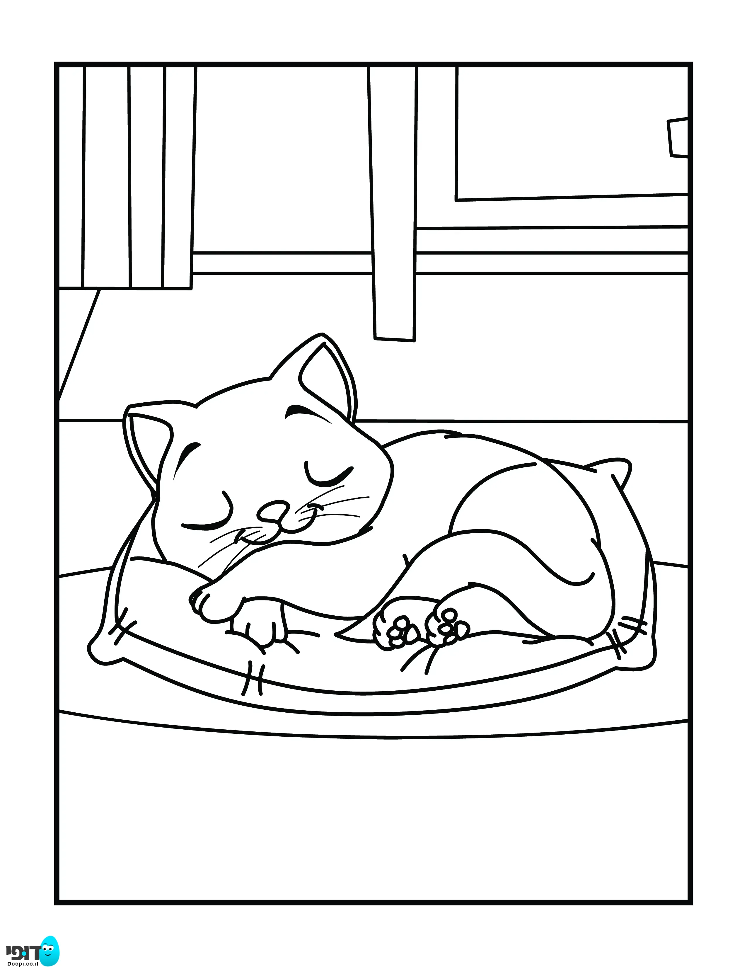 דף צביעה חתול גור קטן ישן