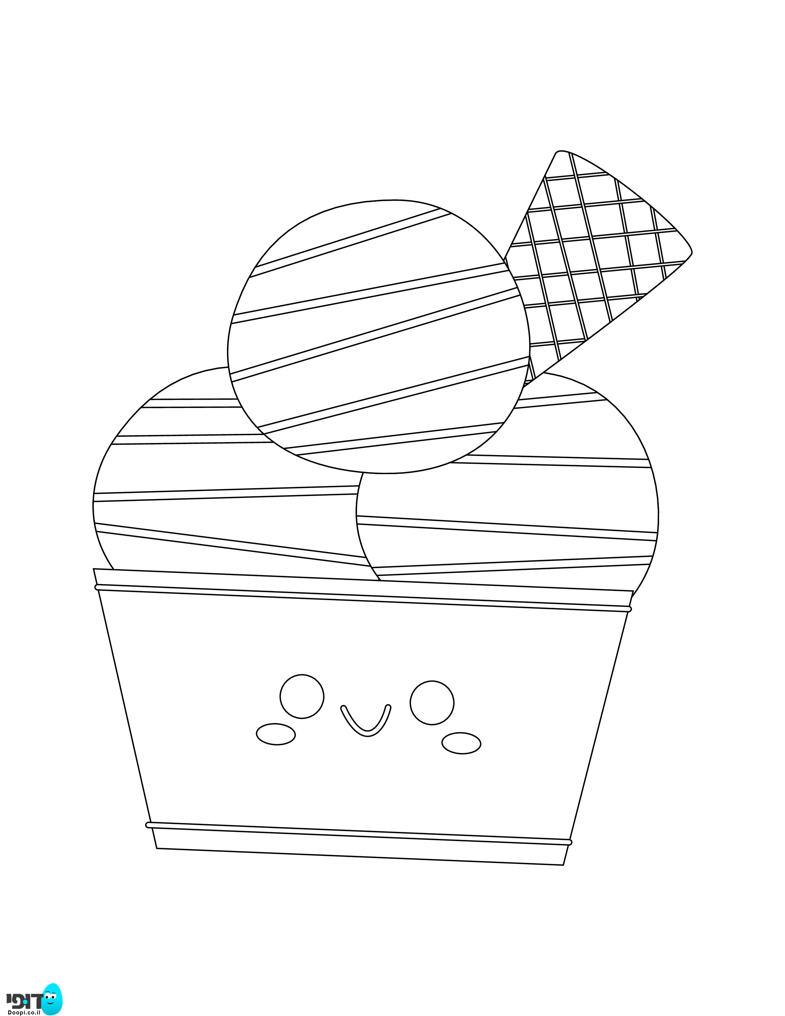 דף צביעה גלידה בכוס