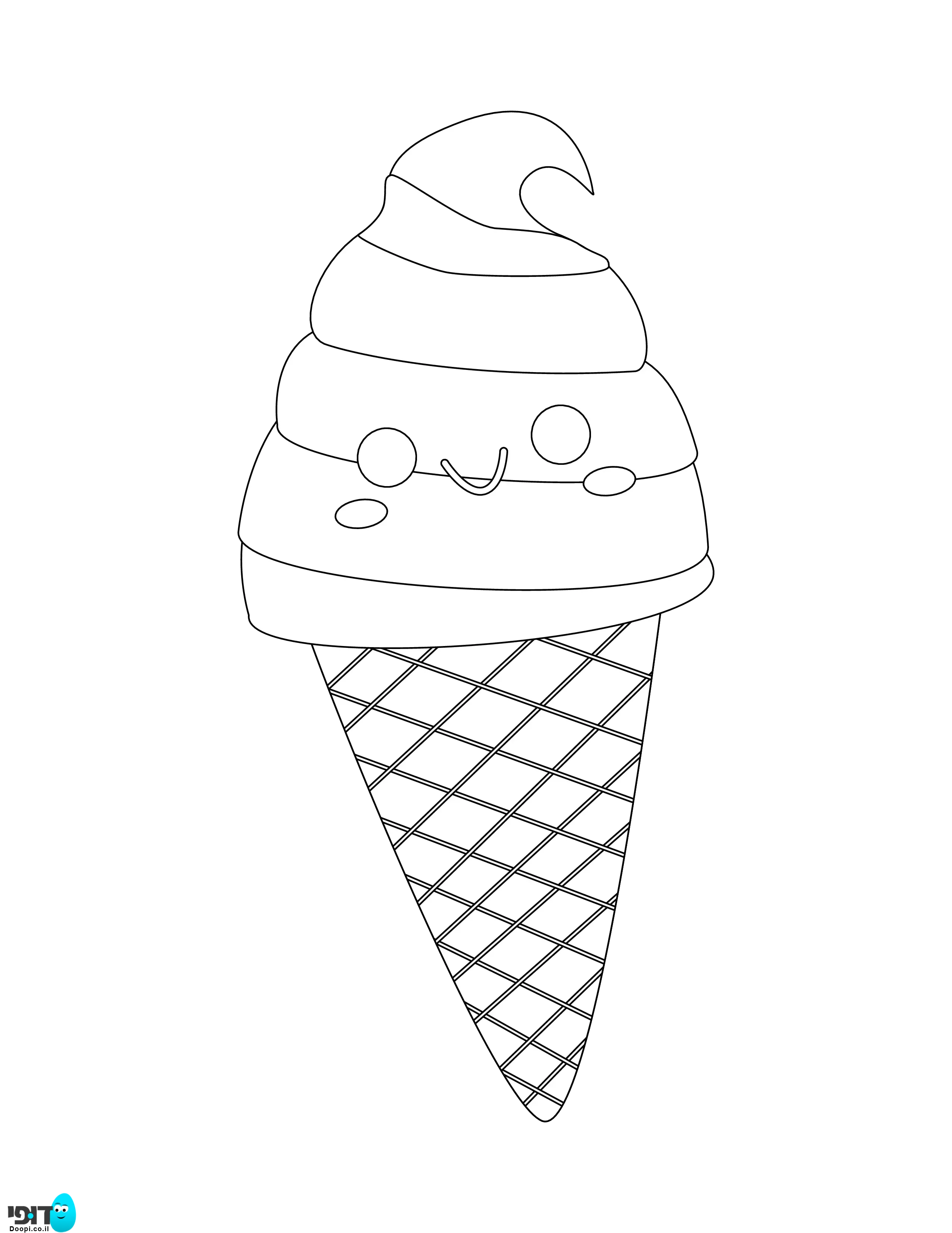 דף צביעה גלידה פרצוף