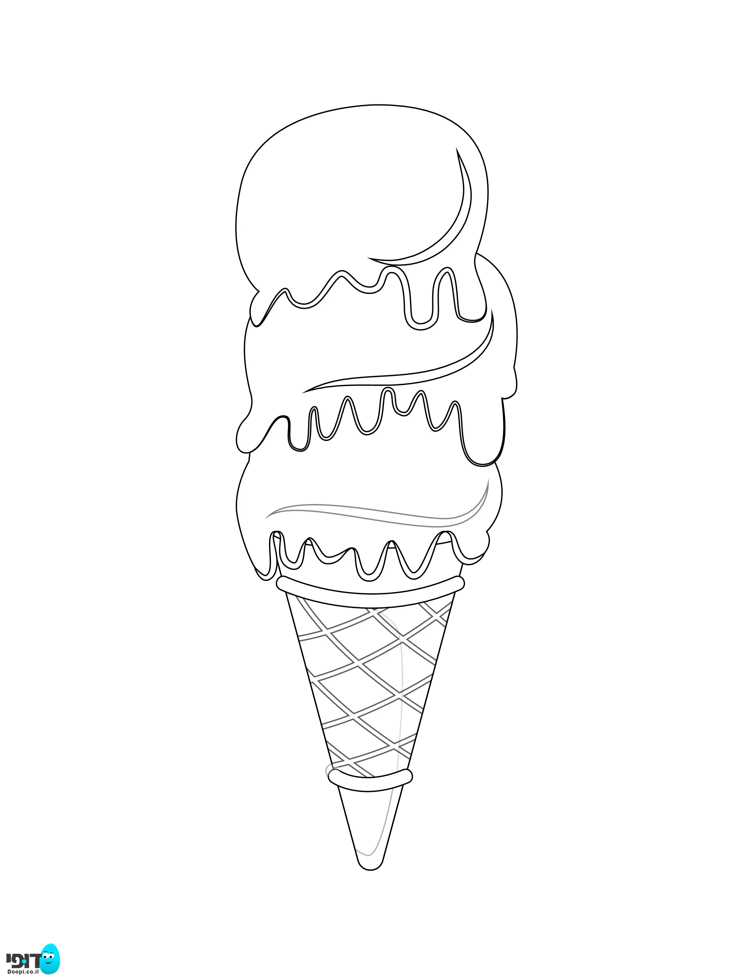 דף צביעה גלידה ענקית
