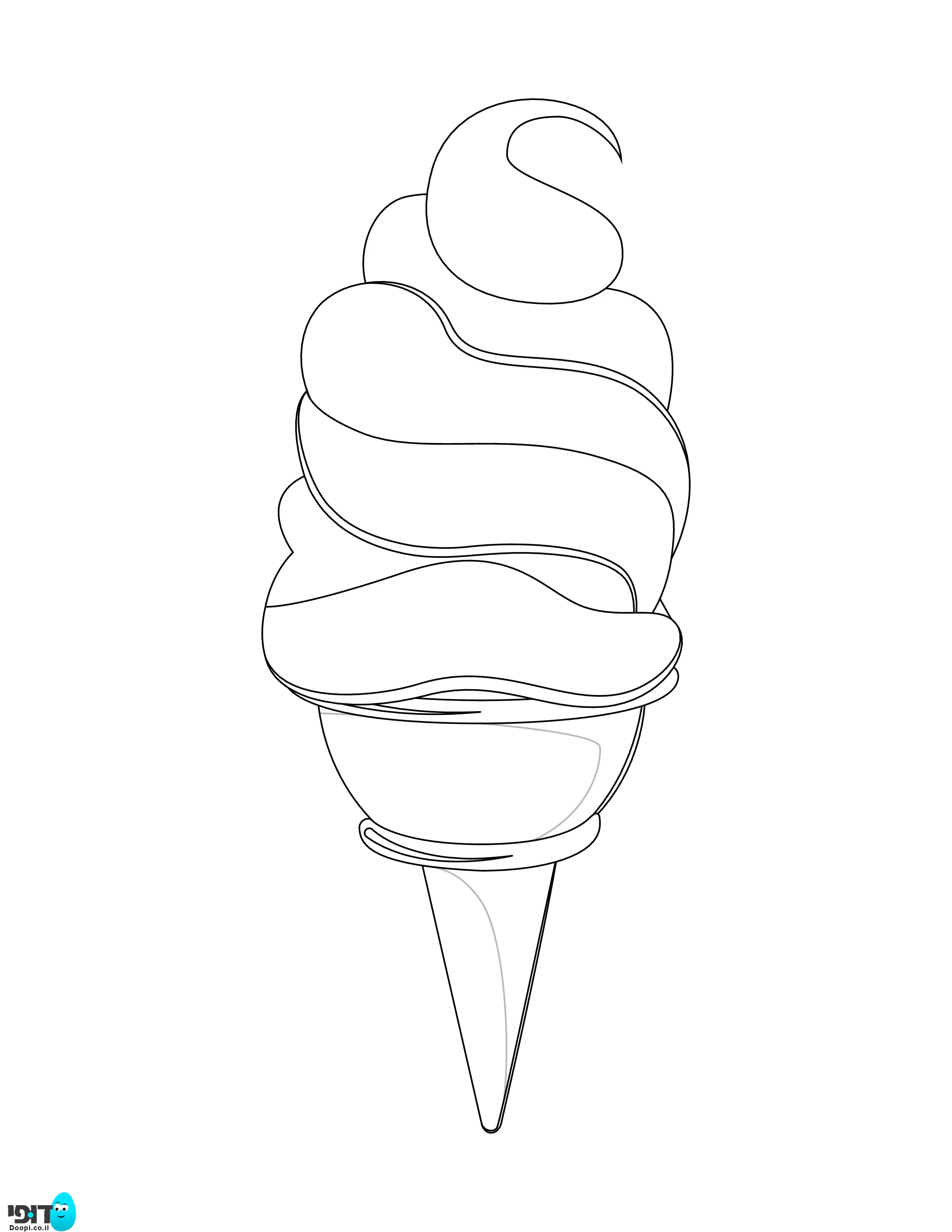 דף צביעה גלידה עם קצפת