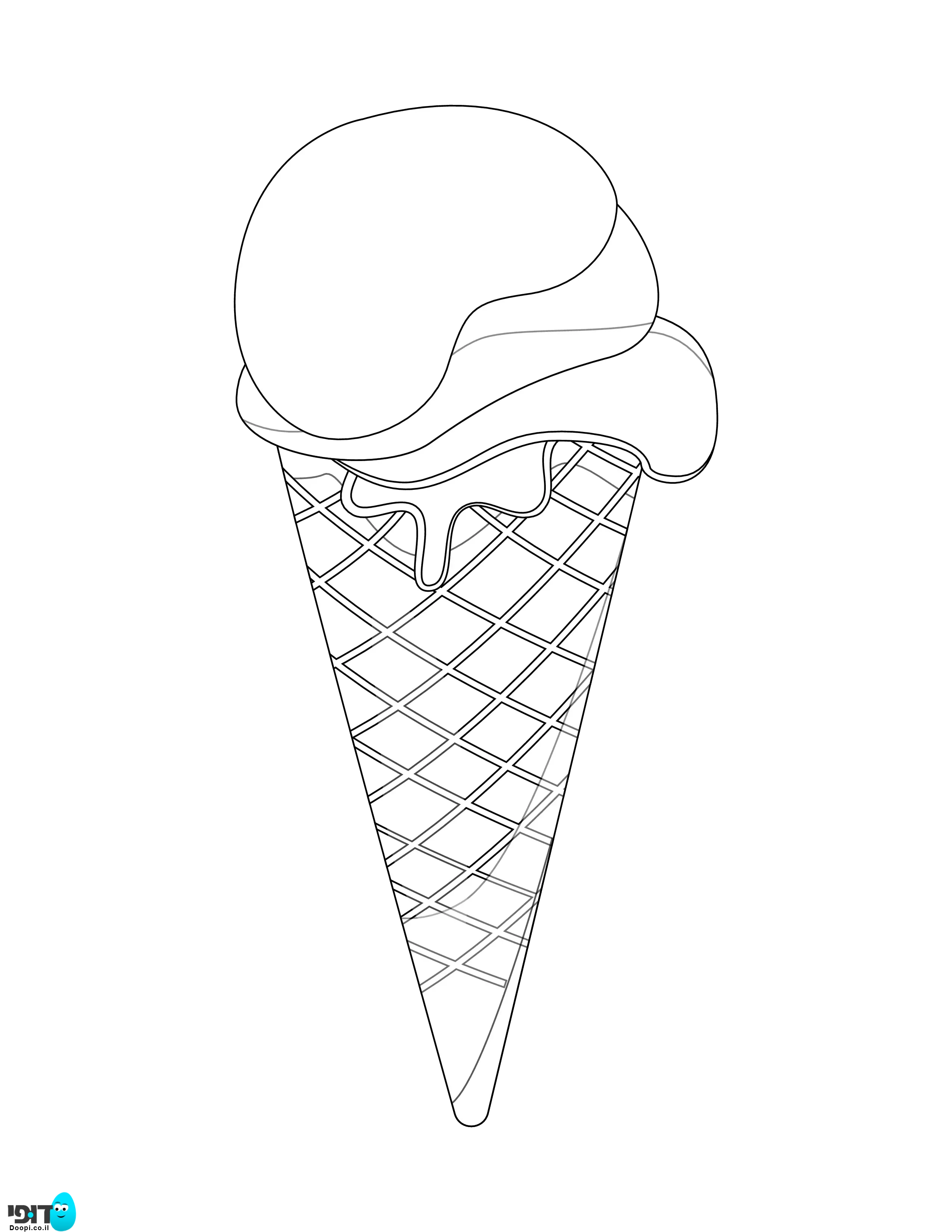 דף צביעה של גלידה רגילה