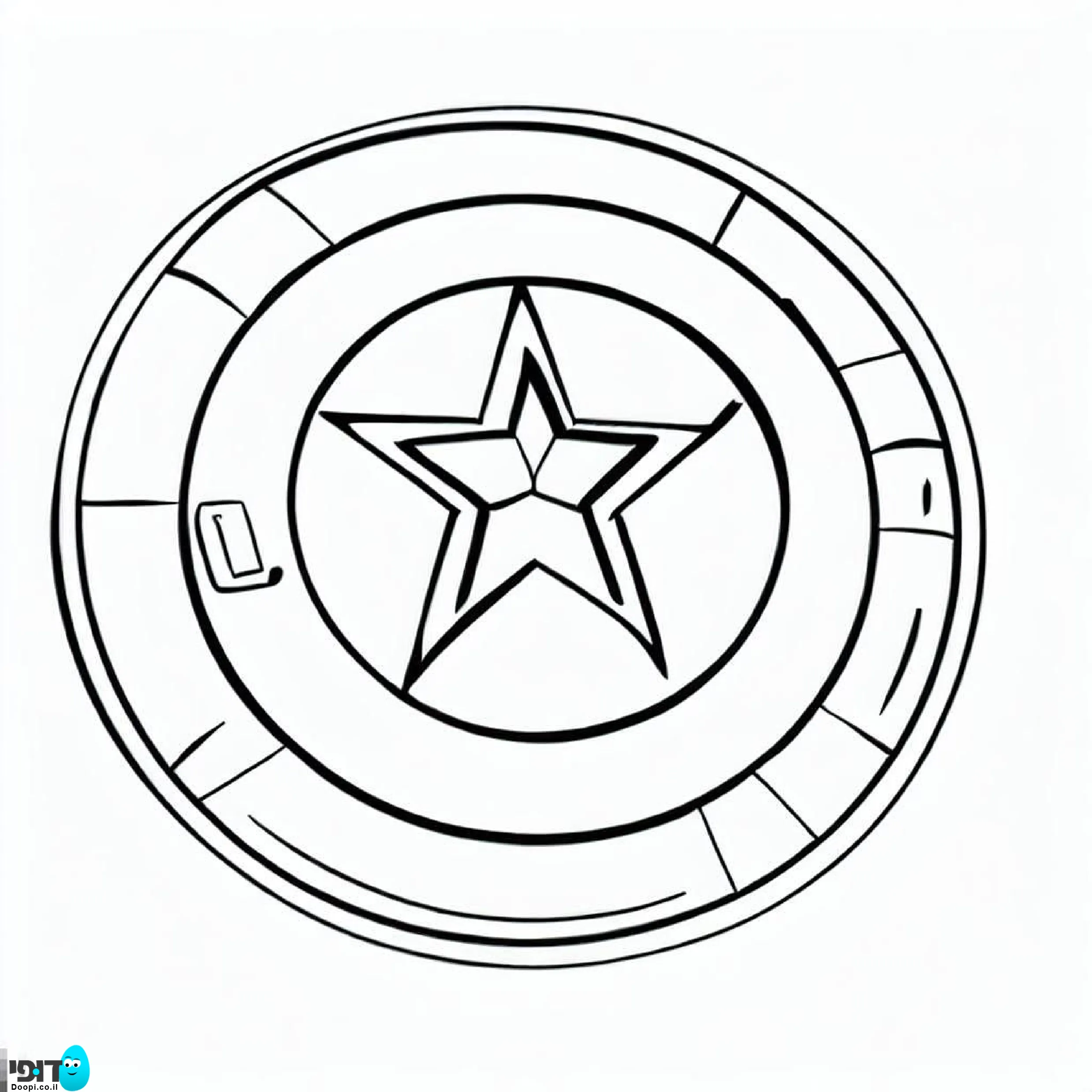 דף צביעה המגן של קפטן אמריקה
