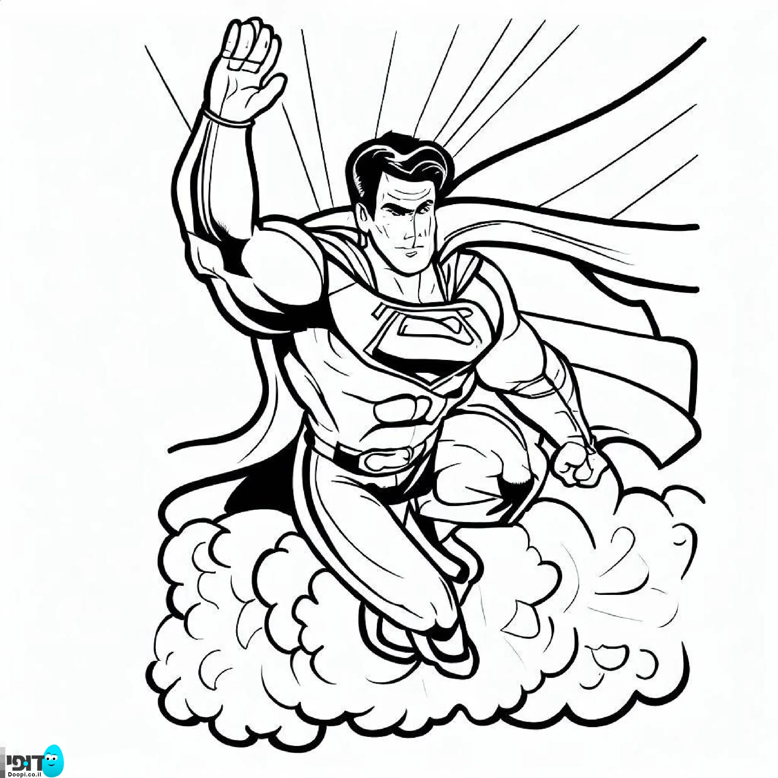 דף צביעה סופרמן חזק מאוד