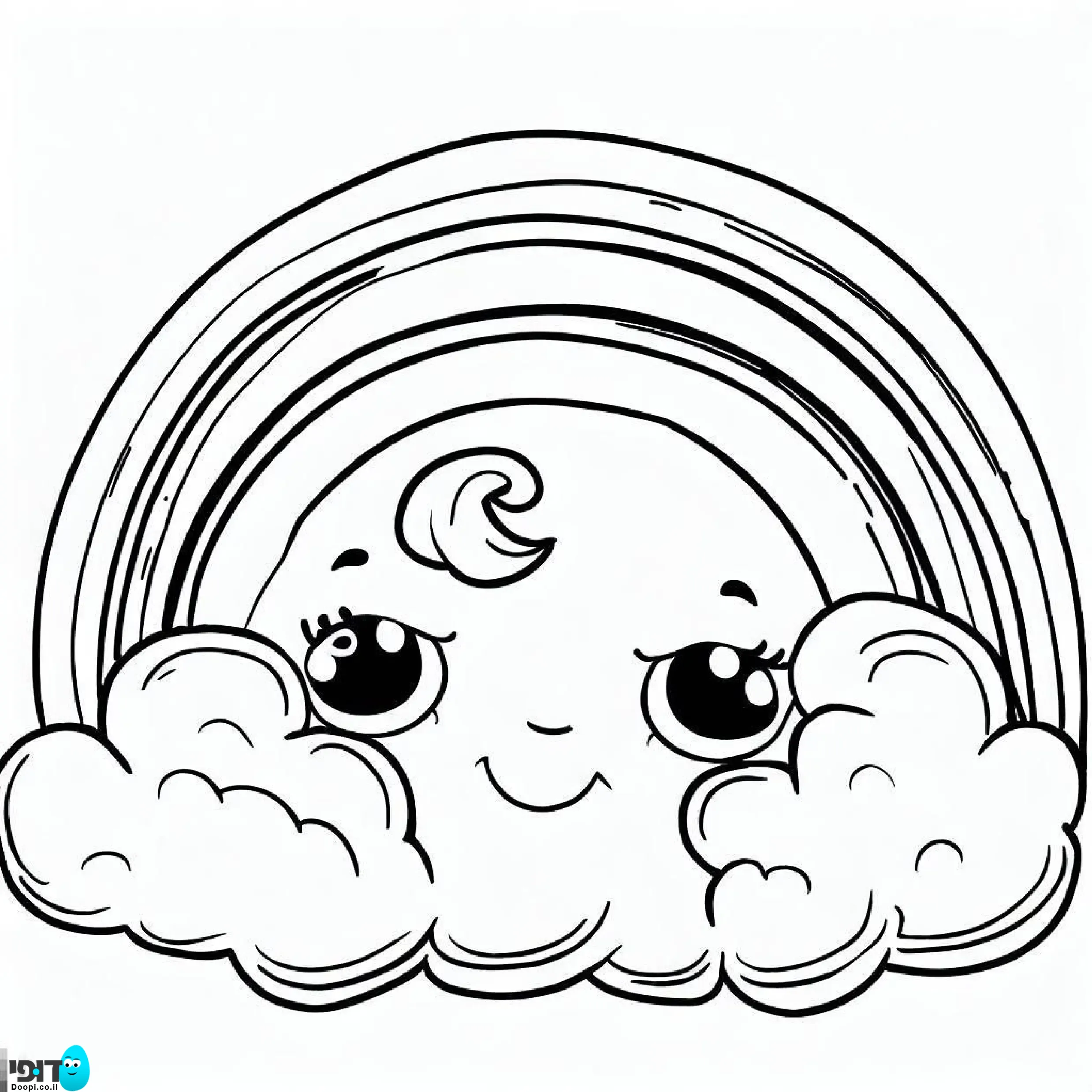 דף צביעה קשת בענן תינוק