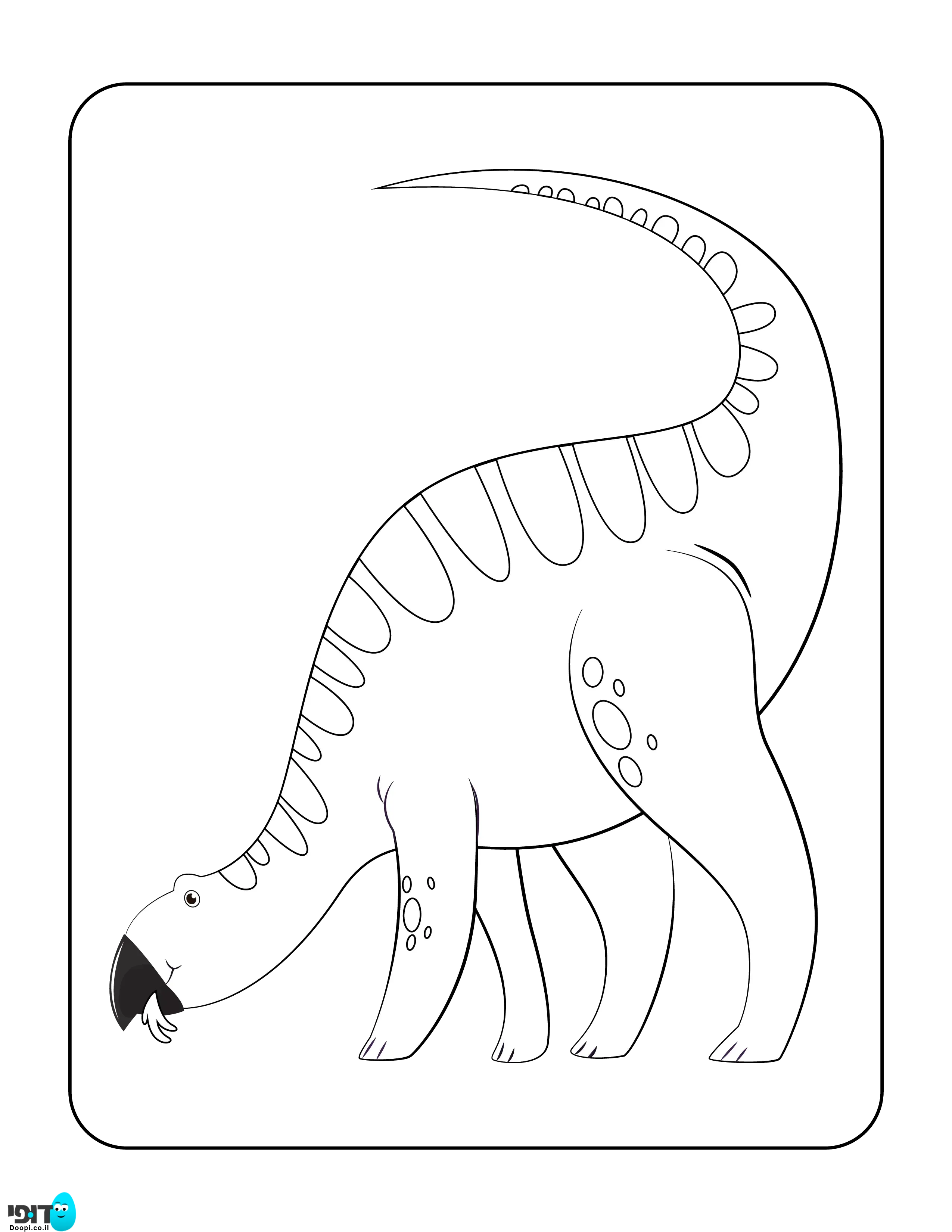 דף צביעה דינוזאור אוכל עשב