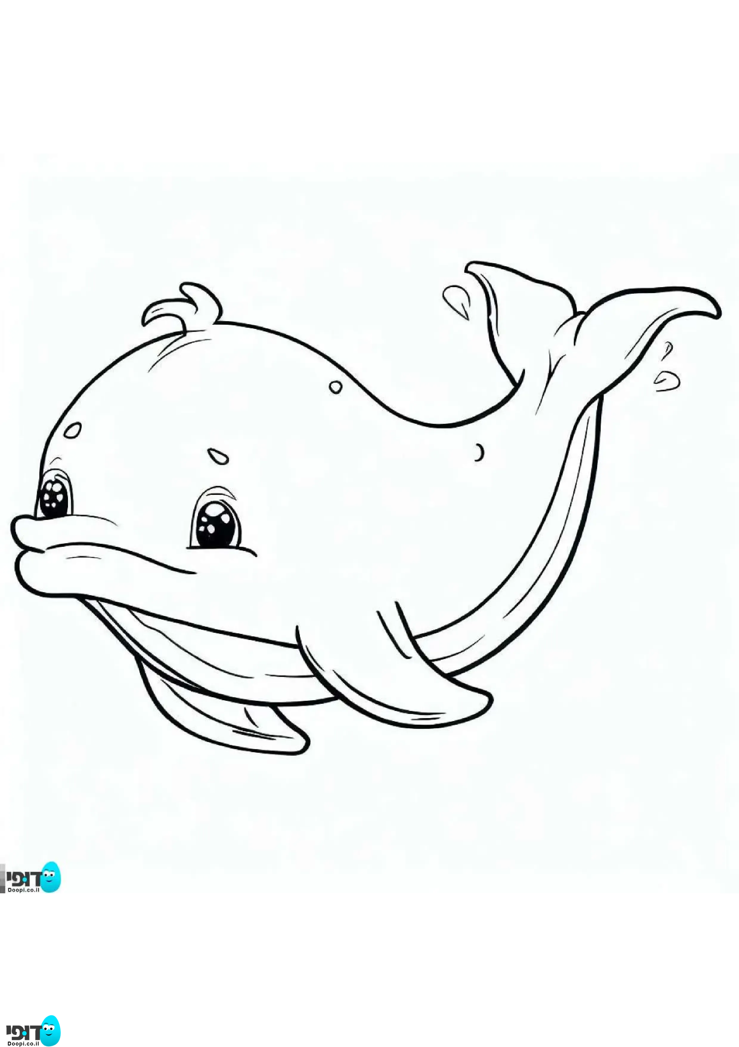 דף צביעה חמוד של לוויתן
