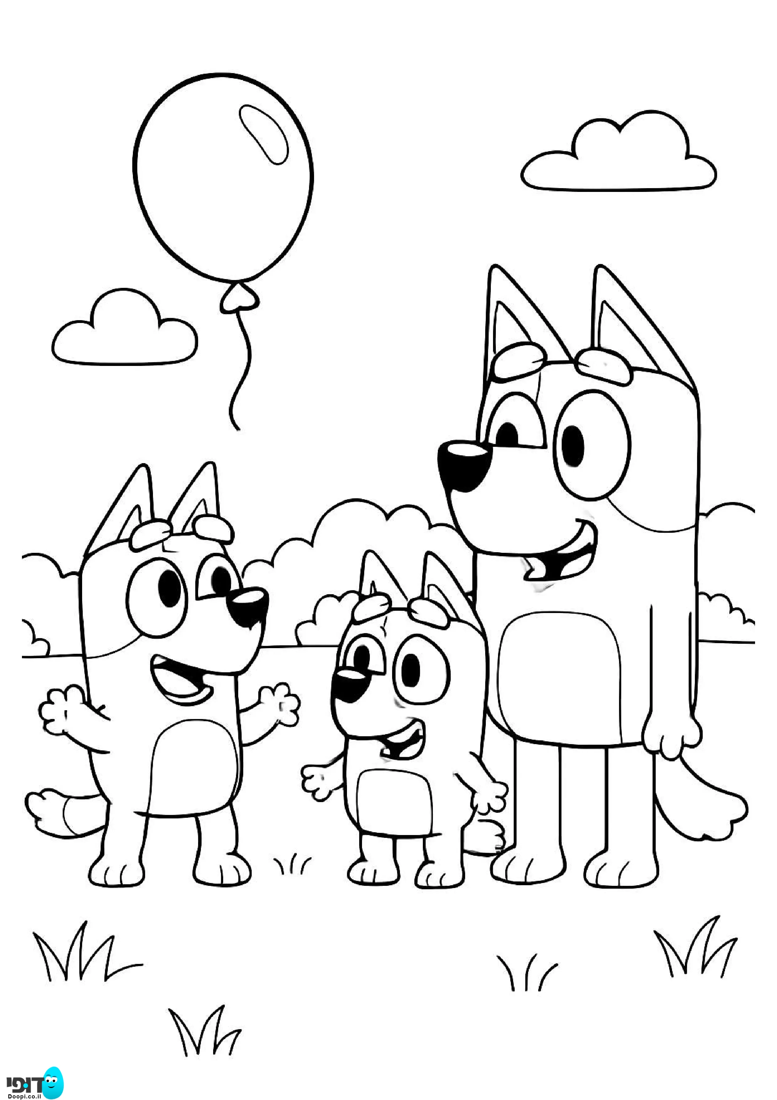 דף צביעה בלואי ובלון