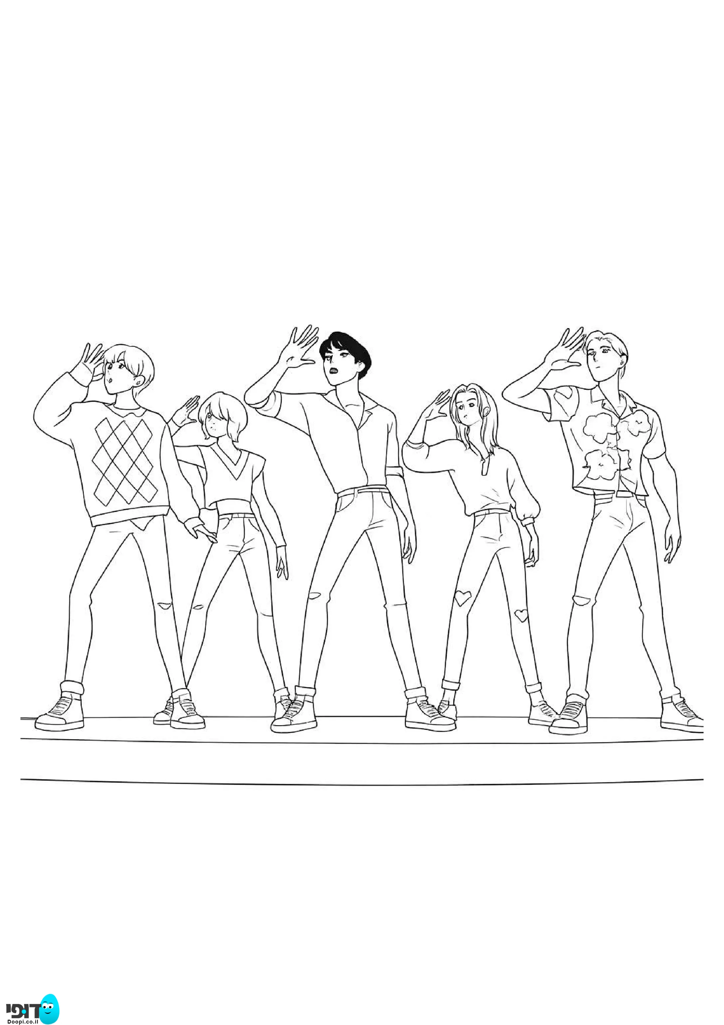 דף צביעה ציידות השדים של הקיי פופ סודה פופ