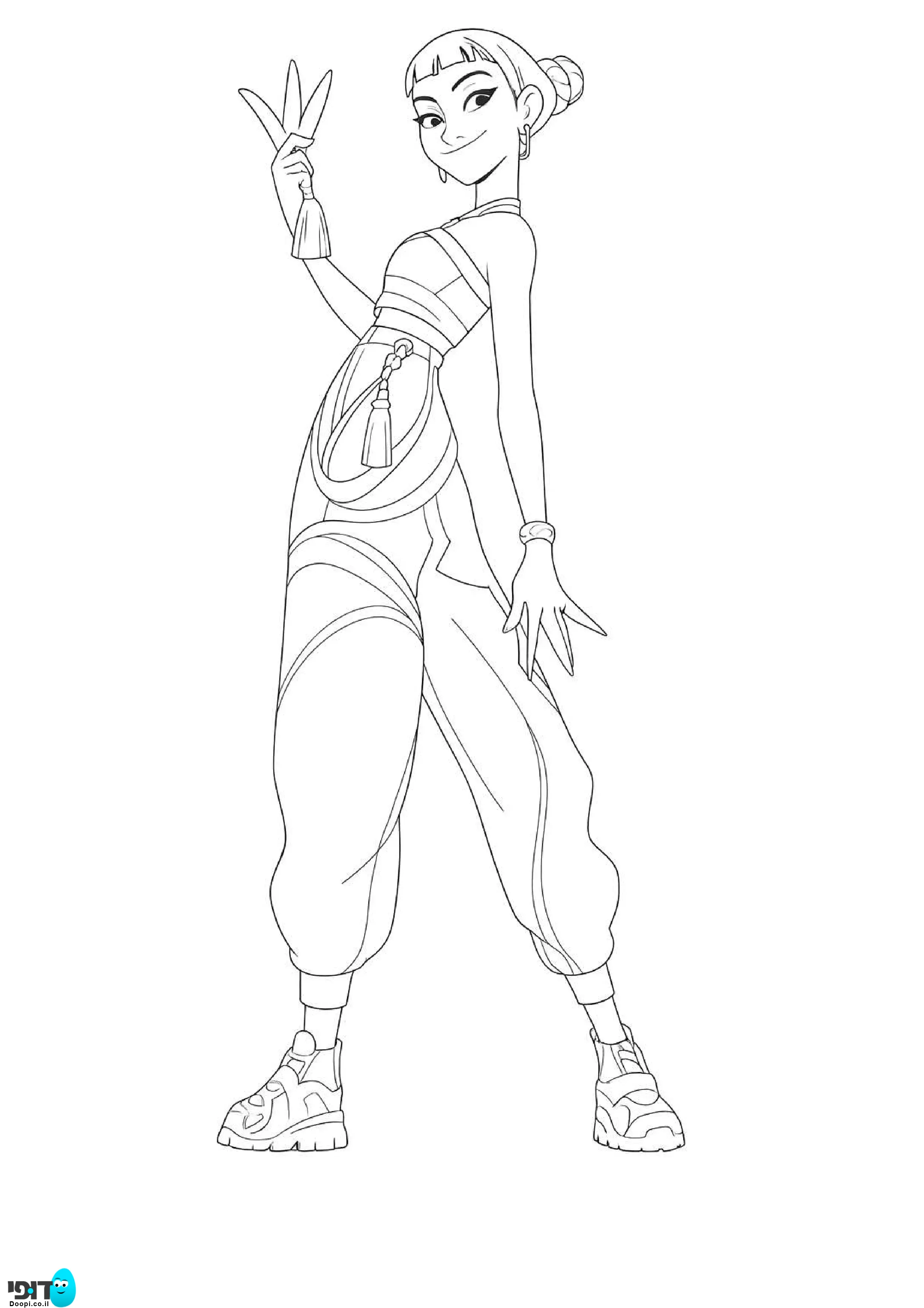 דף צביעה ציידות השדים של הקיי פופ זואי