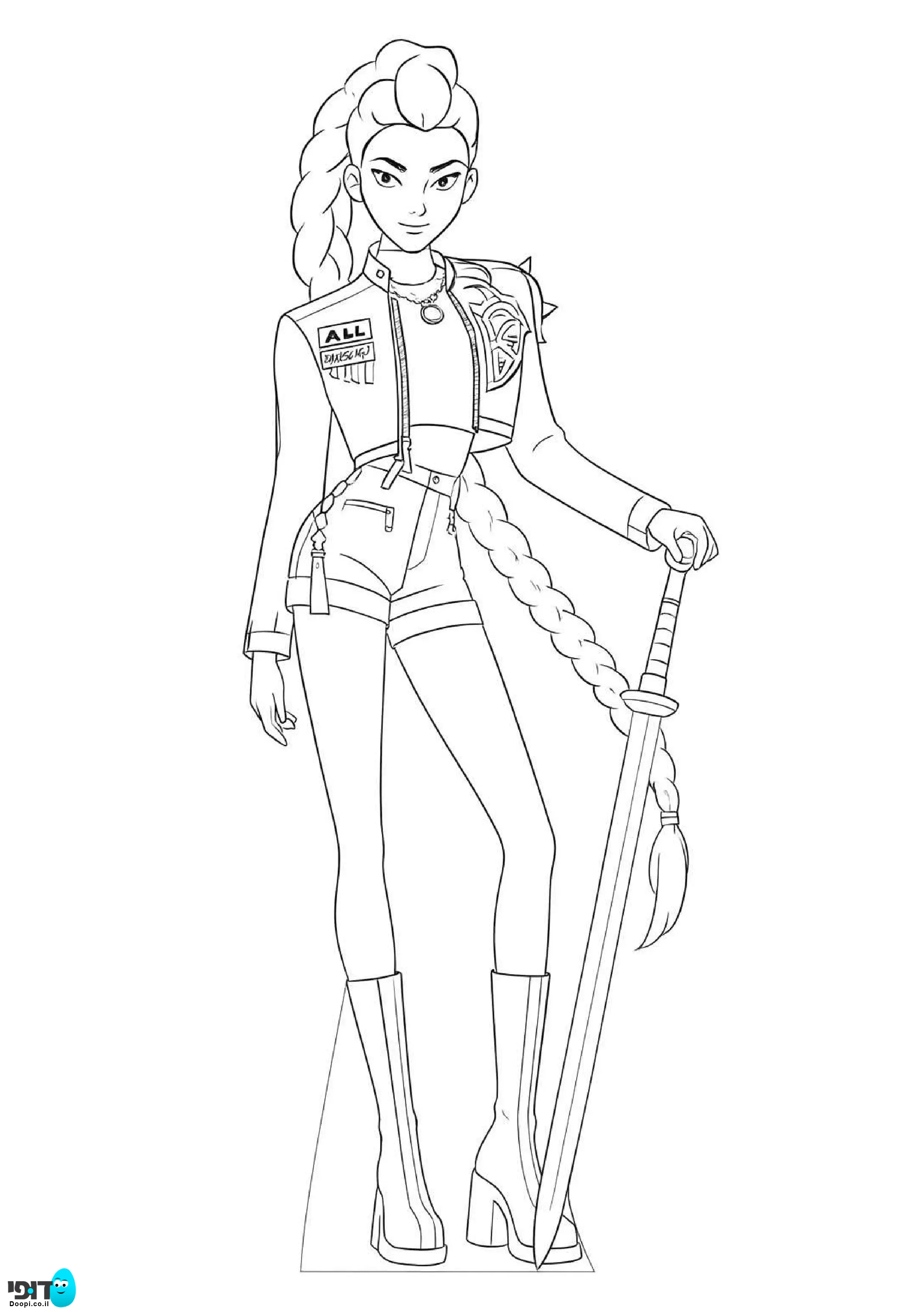 דף צביעה ציידות השדים של הקיי פופ רומי