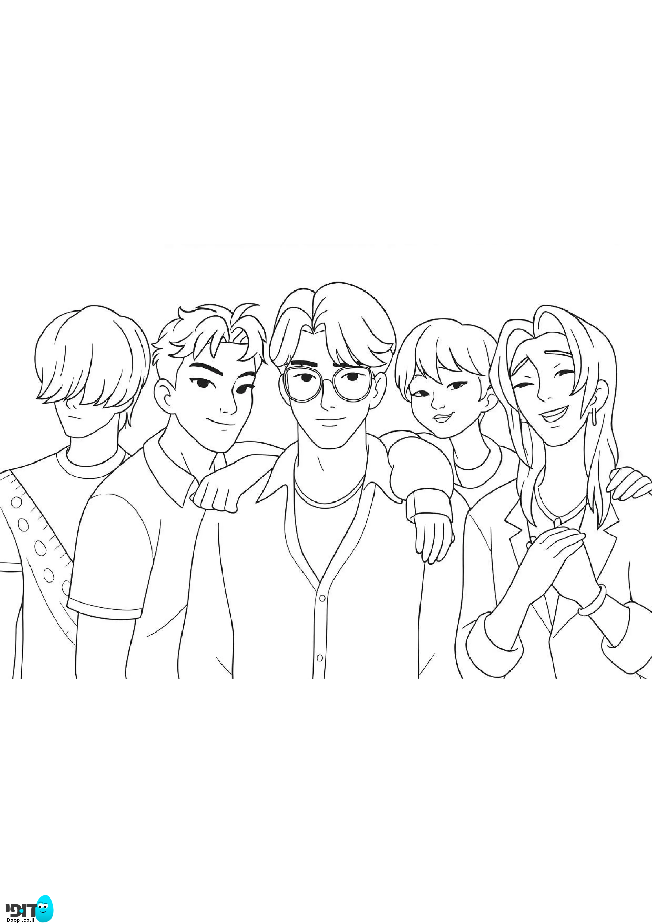 דף צביעה ציידות השדים של הקיי פופ סאג׳ה בויז