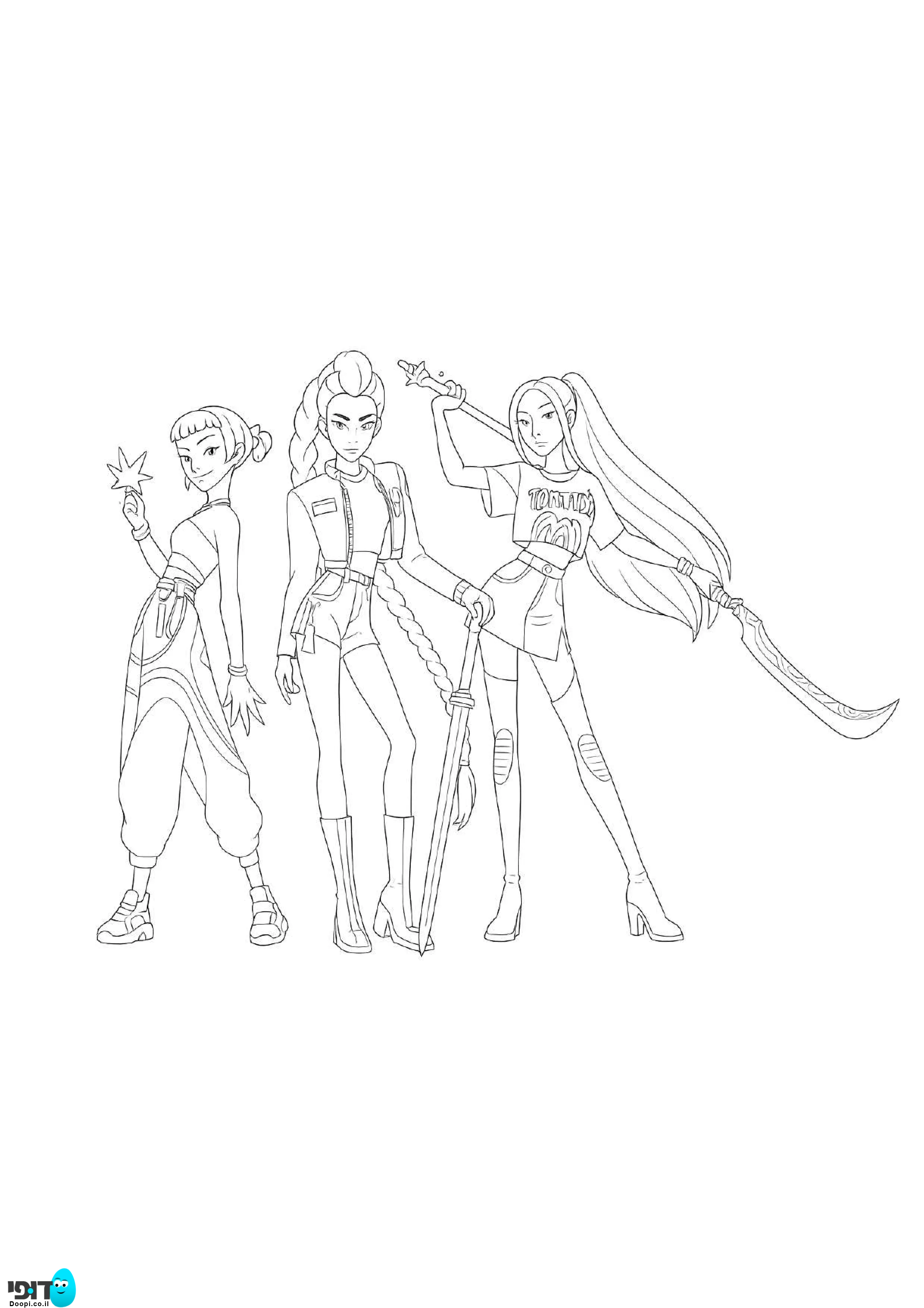 דף צביעה של ציידות השדים האנטריקס