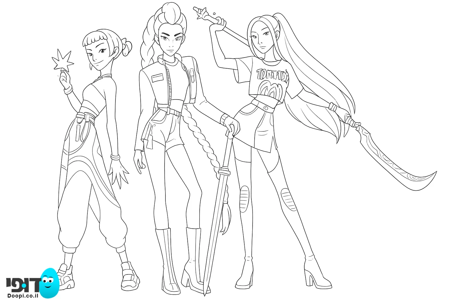 דפי צביעה ציידות השדים של הקיי פופ