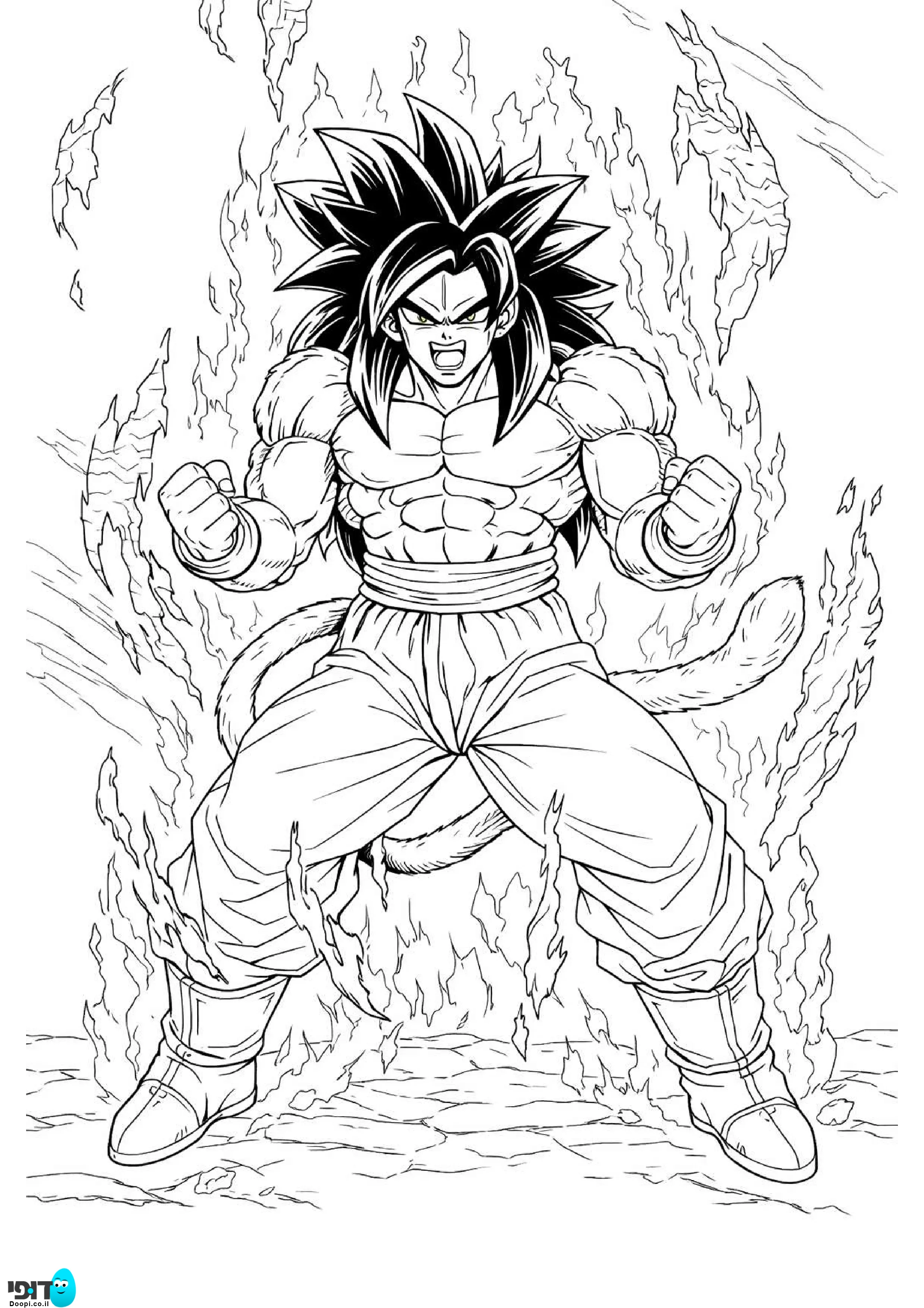 דף צביעה דרגון בול גוקו סופר סאיין 4