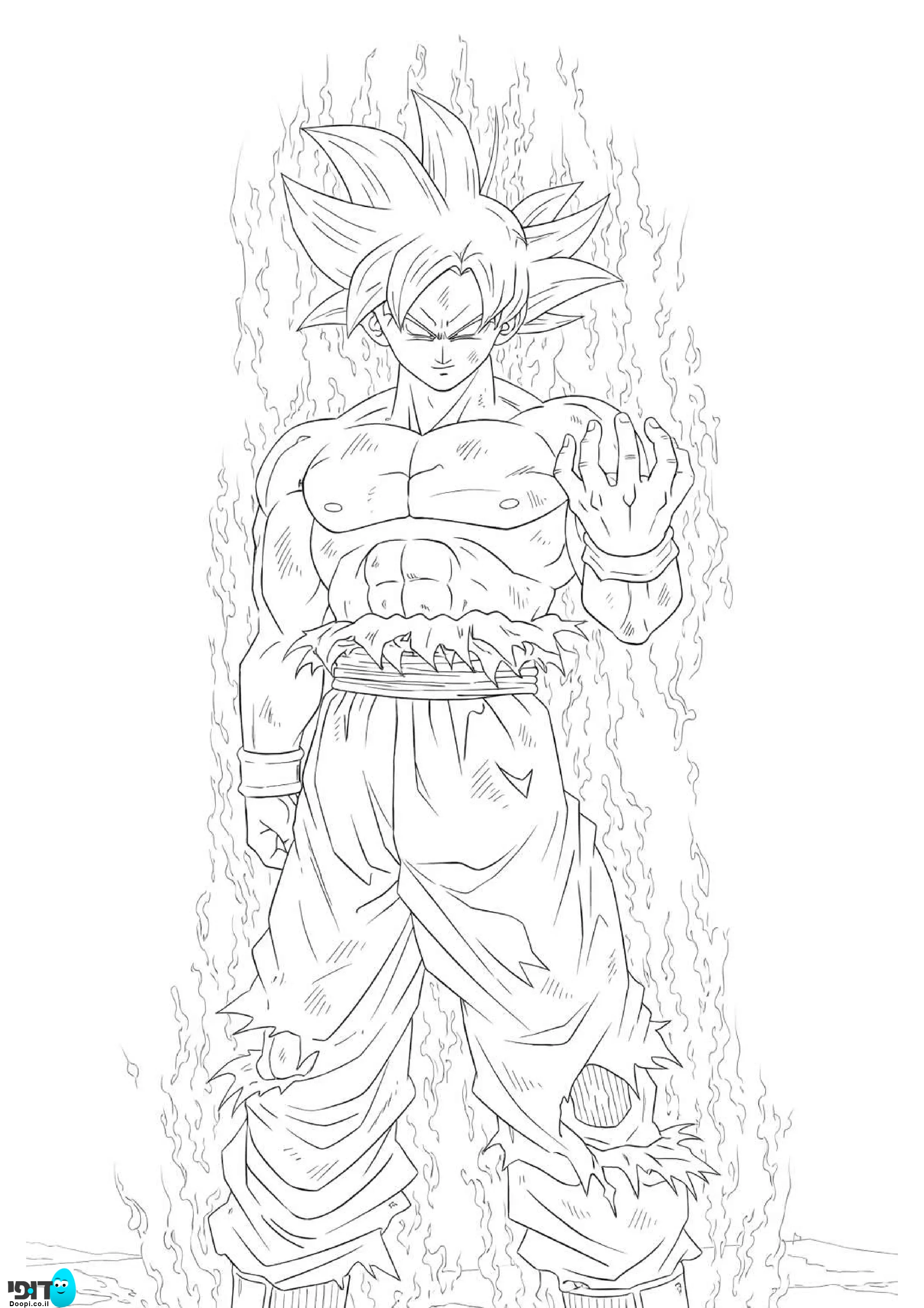 דף צביעה דרגון בול גוקו אולטרה אינסטינקט