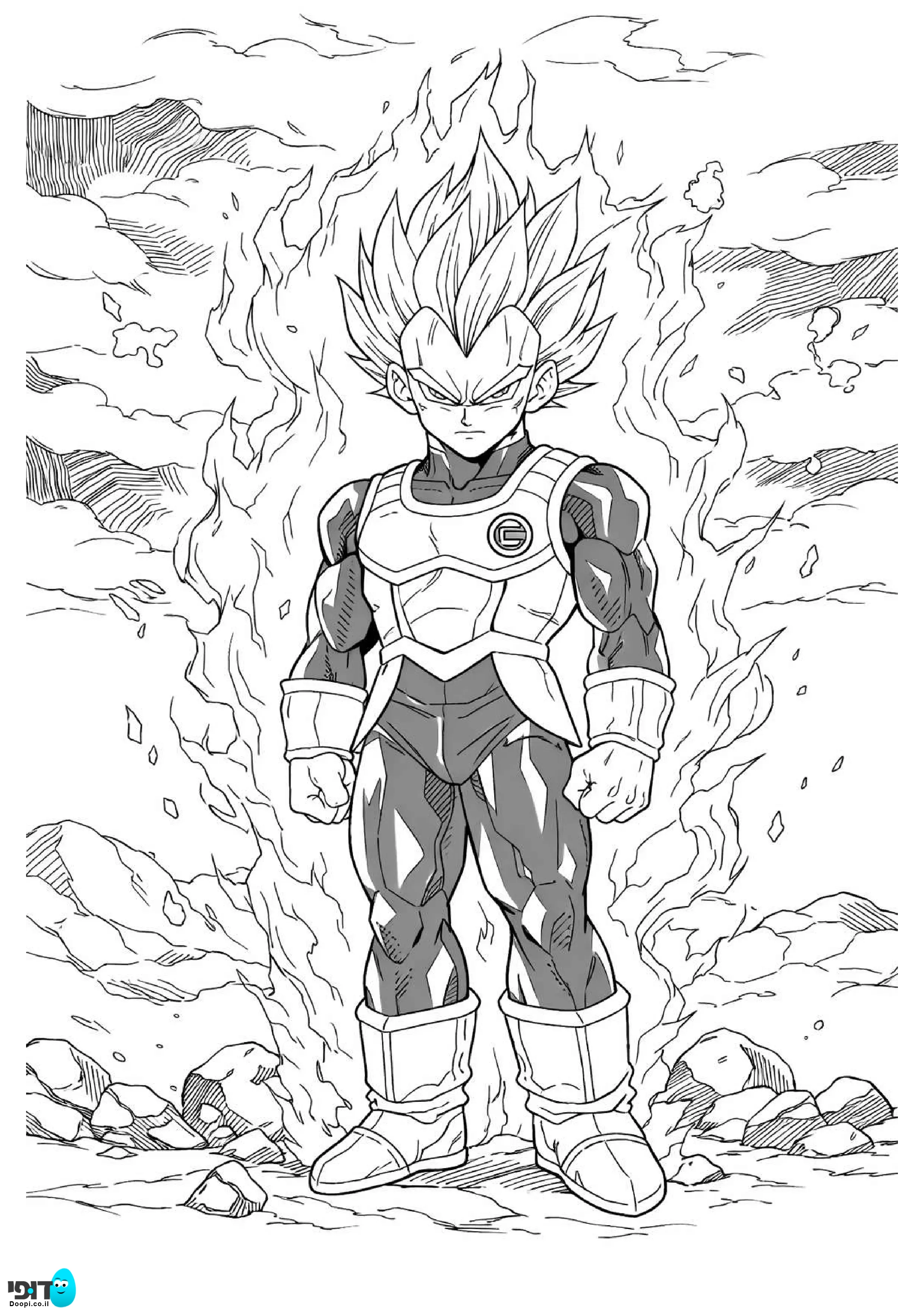 דף צביעה דרגון בול וג&amp;#039;יטה