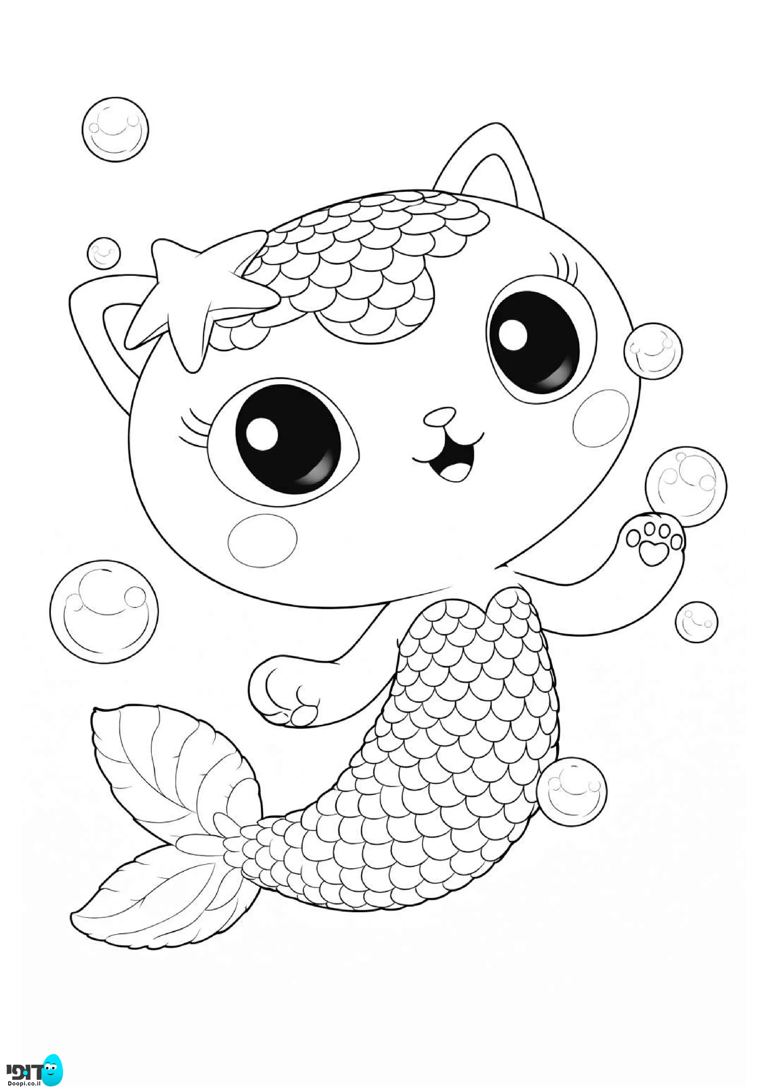 דף צביעה בית הבובות של גבי קט-ים