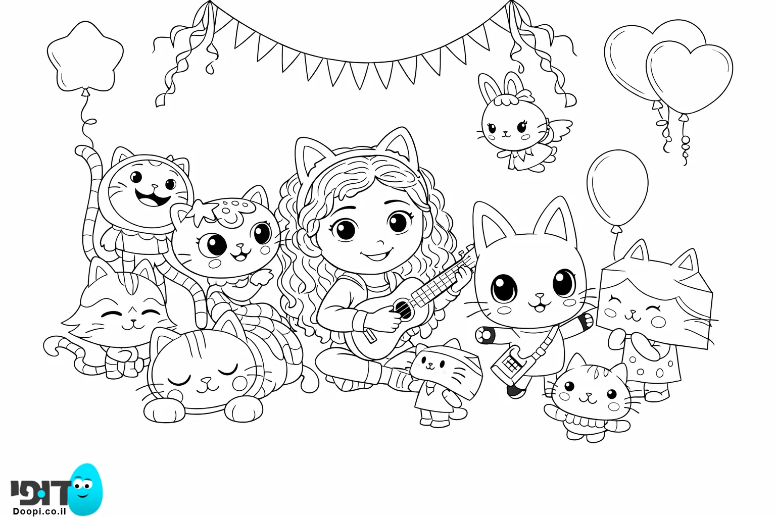 דפי צביעה בית הבובות של גבי