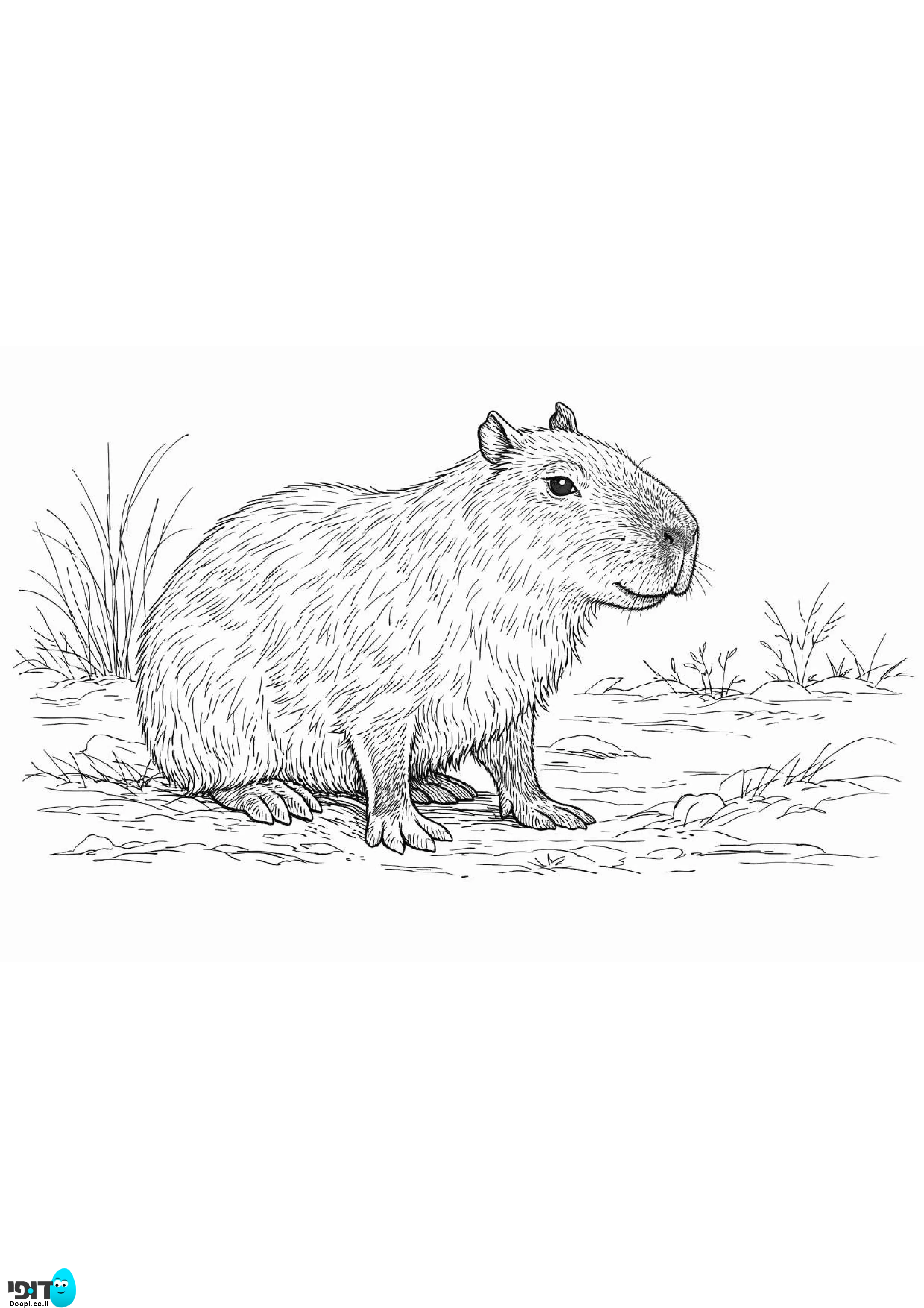 דף צביעה קפיברה בטבע