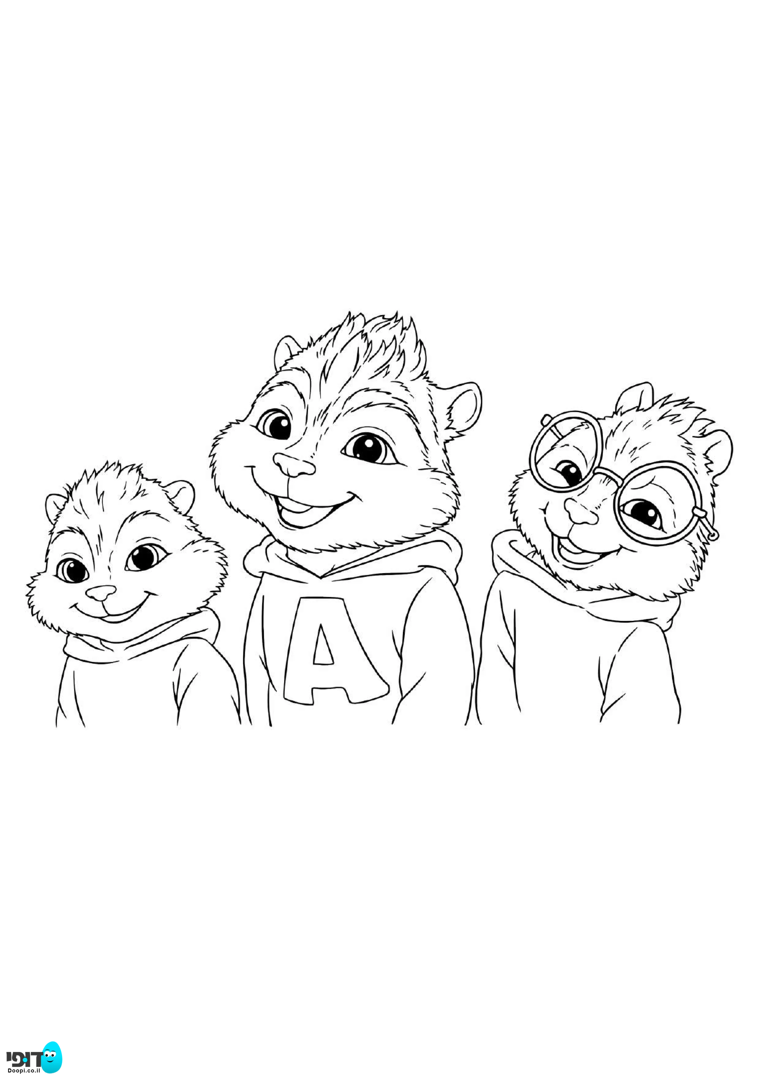 דף צביעה צ&amp;#039;יפמאנקס מחייכים