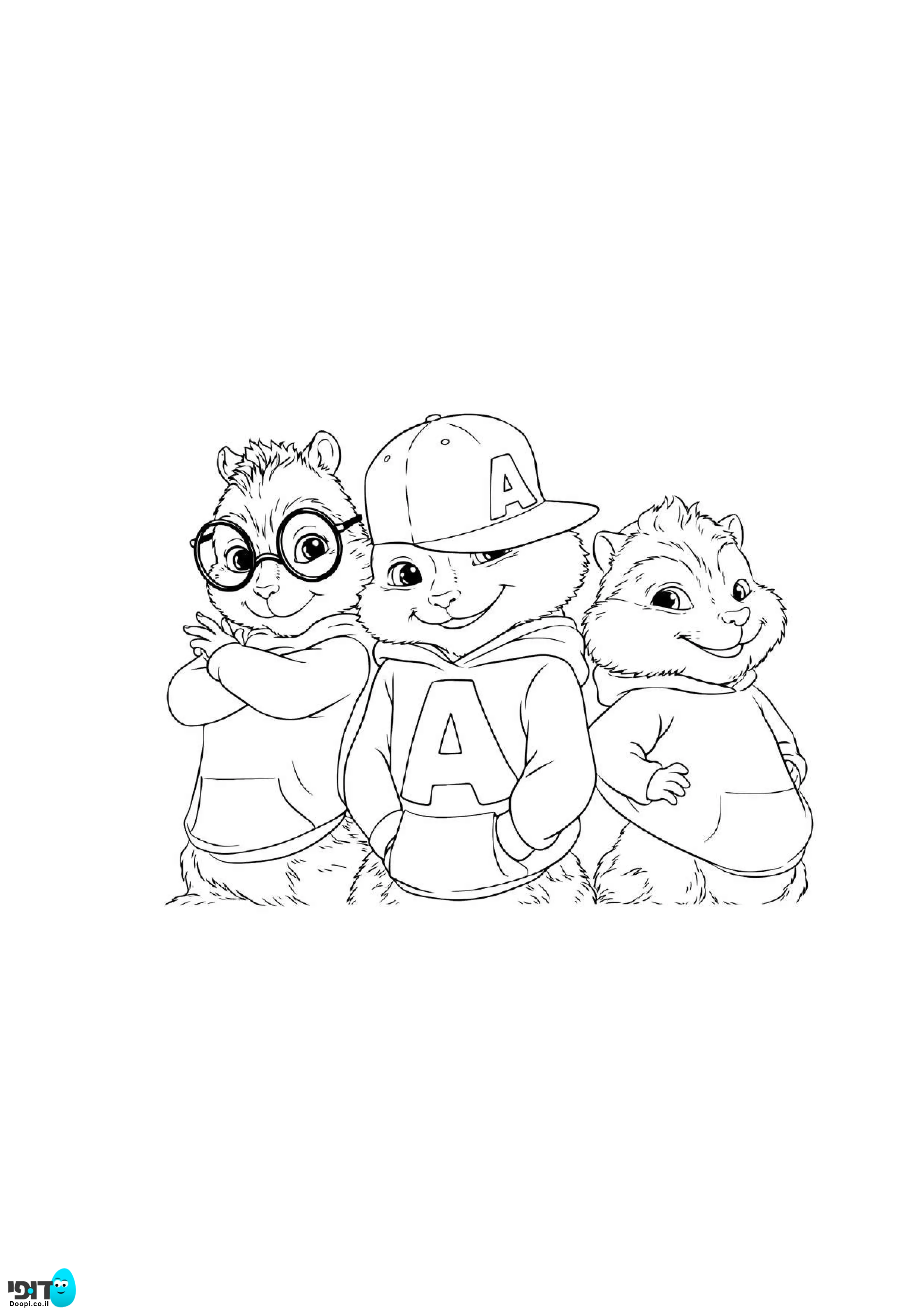 דף צביעה צ&amp;#039;יפמאנקס שמחים